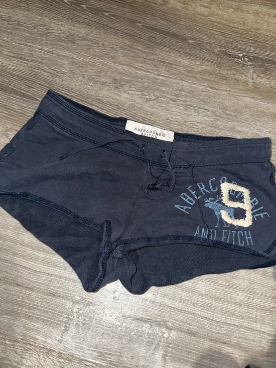 Abercrombie & Fitch Pants - Abercrombie & Fitch Women's Navy Logo Shorts Y2K